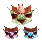 Hamster Hanging Hammock 3 Layers Plush Bed Hideout Swing for Ferret Golden Bear