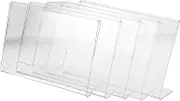 FOYTOKI 5Pcs Transparent Price Display Holder Stable Advertising Sign Stand for Supermarket Skid Price Tag Holder Table Card Display for Shops and Malls