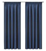 Blackout Pencil Pleat Curtain Room Darkening 213 Drop Dark Blue 1Panel
