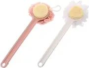 Nylon Bristle Shower Brush Long Handle Bath Brush Easy to Scrubber Bathing Accessories for Men Women