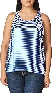 [Calvin Klein] Performance Women's Marker Stripe Pleat Back Tank