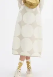 Marimekko size M (12-14) Fleece Printed Skirt (light grey)