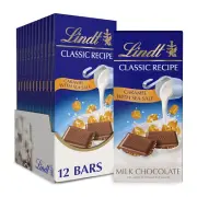 Lindt CLASSIC RECIPE Caramel with Sea Salt Milk Chocolate Bar, Milk Chocolate Ca