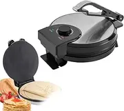 10Inch Roti Maker, 1500W Non-Stick Roti Maker, with Free Warmer, 200-260°C Temperature Adjustable, Led Indicator Removable Handle Make Indian Style Chapati Tortilla Roti