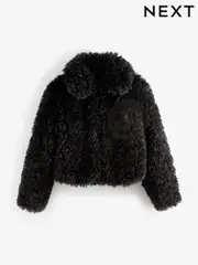 Black Short Faux Fur Jacket (B75808) | $59