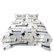 Woof Dachshund Pattern Coverlet