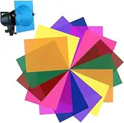 16 Pieces Color Correction Light Filter - 21x29.7CM Transparent Colored Overlays for Photography Flash Lighting - 8 Colors PVC Sheets for Reading