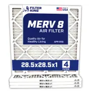 Filter King 28.5x28.5x1 Air Filter 4-PACK MERV 8 Actual Size 28.5 x 28.5 x .75"