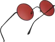 [Teumire] Retro Small Round Polarized Sunglasses for Men Women Circle Hippie Style Sun Glasses