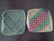 Storage Box Handmade grass Woven Flower Basket Fruit egg food Container Home Dec