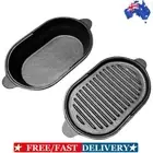 11 X 6.3in Cast Iron Griddle Pan 2-in-1 Grill Pan Grill Plate for Indoor Cooking