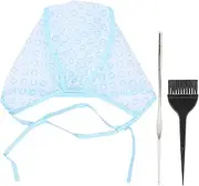 Vomeko Hair Highlighting Caps, Hair Highlights Cap Set,Reusable Hair Staining Cap with Hair Dyeing Brushes Hook Needle,for Salon Hair Dyeing Hairdressing