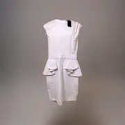 NEW Ted Baker London Judia Cream Peplum Pencil Sheath Dress Next Sz EU 3 US 4/5