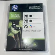 3 PACK GENUINE HP 98 95 Value Black Tri-Color Factory Sealed NEW OEM Exp. 02/11
