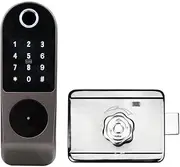 Smart Lock, No Wiring Waterproof Tuya Smart Door Lock Double Sided Fingerprint Rim Lock Smart Card Digital Code Outdoor Electronic Lock for Home Office Bedroom(Double Tuya WIFI -A) Learned extensively
