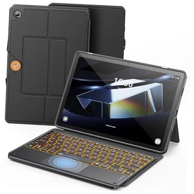 Keyboard Case for Samsung Galaxy Tab A9+/A9 Plus 5G with 7-Color 01-Black
