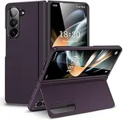 for Samsung Galaxy Z Fold 5 4 3 5G Hard PC Bracket Folding Anti-Fall Full Protection Cover for Samsung Z Fold5 Fold4 Fold3 Case,Purple,for Samsung Z Fold5