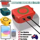 Wireless Charger Adapter for Milwaukee Dewalt 18V Battery 15W Phone + Type C USB