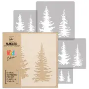 5x reusable PLASTIC Stencils 13.4" to 3.5" Nursery KIDS Template / FIR - SPRUCE