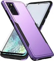 [Asuwish] Phone Case for Samsung Galaxy S20 Plus S20+ 5G with Tempered Glass Screen Protector, Slim Thin Hybrid Full Body Protective Case, Purple, Wireless Charging Compatible