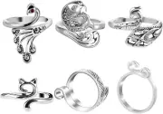 Finger Open Rings Tension Yarn Holder 6 PCS Faster Knitting Thimble Tools