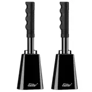2 Pack 10Inch Steel Cowbell Noise Maker with Handles for Sports Football Games