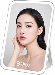 Portable LED Makeup Vanity Mirror with LED Lights, Rechargeable Smart Touch Control 3 Colors Dimmable Travel Design, Ideal for Home & Travel Use
