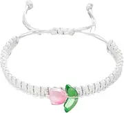 [Ghjkldha] Flower Bracelet | String Flower Woven Bracelets - Adjustable String Beaded Bohemian Bracelet for Teen Girls