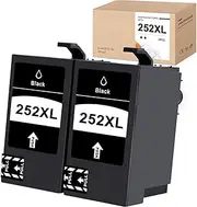 TAAUS Compatible 252XL Ink Cartridges (2 Black) Replacement for Epson Workforce Printers WF-3640, WF-3630, WF-3620, WF-7610, WF-7620, WF-7110, WF-7210, WF-7710