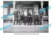 OLD 6x4 PHOTO SCONE RAILWAY STATION STAFF c1900 NSW.