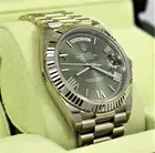 Rolex President 40mm Day-Date 228239 18K White Gold Green Roman Dial *UNWORN
