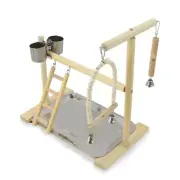 Bird Perch Stand Parrots Playstand Ladder Chew Toy Swing for Parakeets