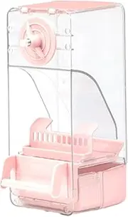 Bird Cage Feeder, 9.5x10.5x20.5cm, Top Fill Food Feeder, Bird Cage Supplies, Easy Refill System, Versatile Design, Ideal for Sparrows, Parakeets, Cockatiels, Pink Green