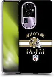 Head Case Designs Officially Licensed NFL Helmet Typography New Orleans Saints Graphics Soft Gel Case Compatible with Oppo Reno10 Pro+