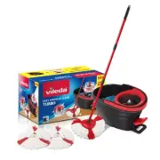 Vileda EASY WRING & CLEAN TURBO MOP WITH 2-REFILLS TSU162657 Triangular Mop Head