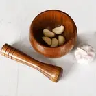 1* Wooden Garlic Smasher Anti Wear Vintage Mortar And Pestle Kitchen Accessories