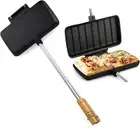 Coloch Double Pie Iron Sandwich Maker, Cast Iron Campfire Sandwich Maker with Lo