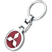 MITSUBISHI Double sided RED Keyring Car Logo Key Chain Car Keychain Ring