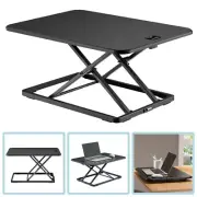26" Height Adjustable Desk Converter Riser For Monitor Laptop Home Office Black