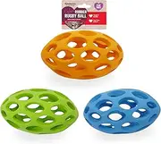 Rosewood Cyber Rubber Lattice Rugby Ball Dog Toy, Assorted
