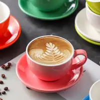 在飛比找ETMall東森購物網優惠-咖啡杯陶瓷350ml大容量歐式壓紋澤田拉花杯卡布奇諾摩卡杯拿