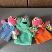 Sesame Street characters Hand Puppet ver 2 Set with tags Vintage Plush toy New