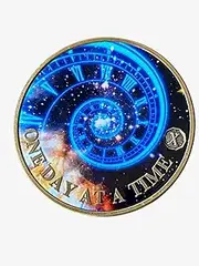 10 Year Time Spiral Universe One Day at A Time Medallion Serenity Prayer Back