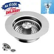 Stainless Steel Sink Strainer Kitchen Bathroom Waste Plug Filter Drain Stopper