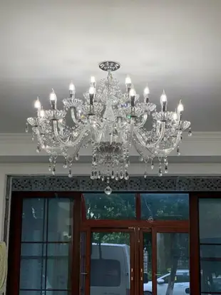 新款簡約現代水晶燈吊燈歐式婚慶LED蠟燭臥室餐廳客廳燈具批發