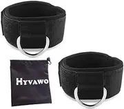 Pingmall Ankle Strap Neoprene Padded Fitness Wrist Cuff with D Ring High Strength Exercises Belt Gym Pulley Strap for Cable Machines