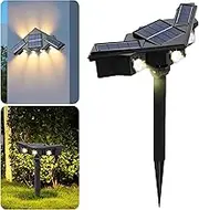 Advwin Solar Spot Lights Outdoor, Solar Garden Lights Ground/Wall 2 in 1, 4 Pack Warm White Landscape Spotlights with 2 Modes, IP65 Waterproof Solar Lighting for Lawn Tree Driveway Path