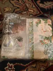 NIP Vintage Percale Twin Fitted Sheet Montgomery Ward Floral Roses