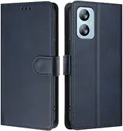 Compatible with Realme 10 Pro Plus 5G PU Leather Phone Cover,Compatible with Realme 10 Pro Plus 5G Card Slots Flip Stand Wallet Case Blue