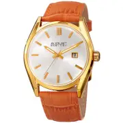 Women's August Steiner AS8221OR Quartz Movement Date Genuine Leather Strap Watch